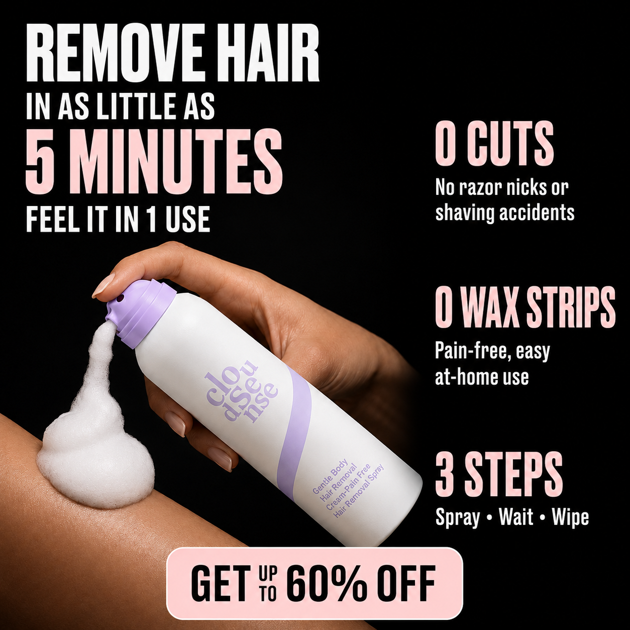 CloudSense™ – Bikini & Body Hair Removal Mousse